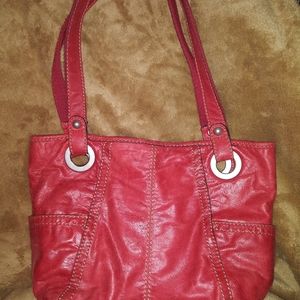Soft Red Leather "FOSSIL" Purse / Bag